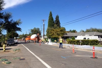Marion County Public Works Department says due to delays, the Auburn Road sidewalk and bike lane project will continue until at least October. Photo Courtesy: MCSO