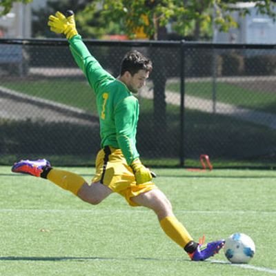 Braydon Calder recorded six saves and allowed just one goal in 76 minutes for the Bearcats. Photo Co