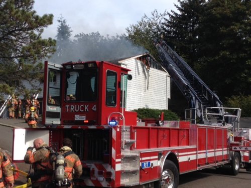 Clackamas Fire Dist. #1 fully involved apartment fire in Milwaukie - 1