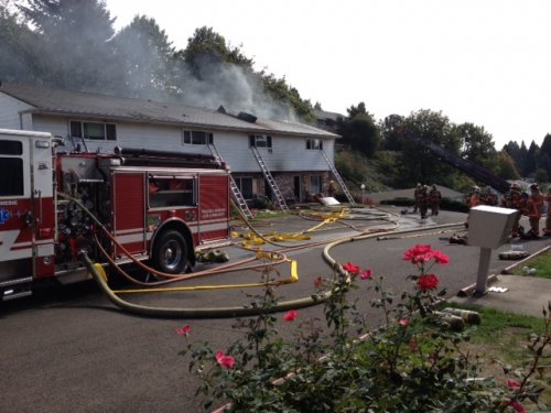 Clackamas Fire Dist. #1 fully involved apartment fire in Milwaukie - 2