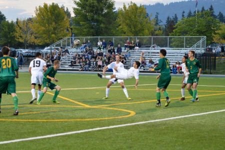 George Fox University's Luke Hammer recorded a season-high three goals Tuesday night, as the Bruins 