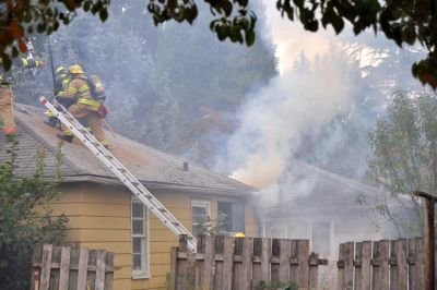 Late Thursday afternoon two adults and four children were displaced by a fire in their rental home. Photo Courtesy: Hillsboro Fire and Rescue