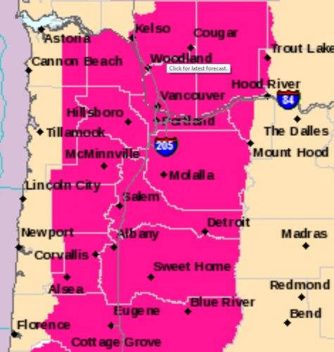 National Weather Service Red Flag Warning Map
