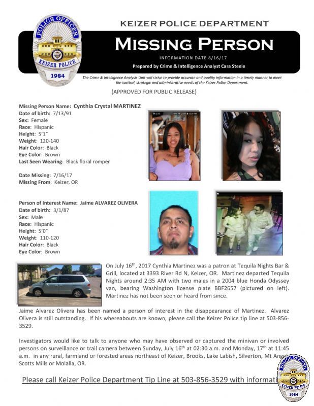 Missing Cynthia Martinez Flier