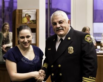 Chief Mike Niblock and Samantha Howell