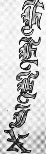 Stylized letters tattoo