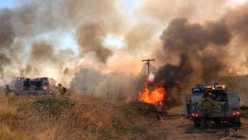 A remote control jet plane crash Saturday afternoon caused a one acre brush fire in Forest Grove. Photo Courtesy: Forest Grove Fire and Rescue