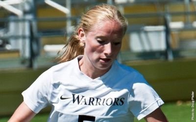 Katelyn Fekkes scored the goal for the Warriors on Thursday. Photo Courtesy: Doug Pfieler - Corban A