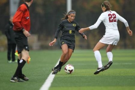 Bri Pugh had a team-high six shots Friday night. Photo Courtesy: goducks.com