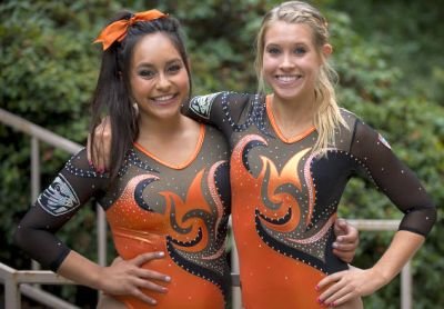Risa Perez (left) and Jamie Radermacher have transferred to join the OSU Gymnastics program for the 