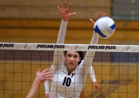 Portland (3-1) senior outside hitter Emily Liger recorded a double-double and set a career high with 29 kills. Photo Courtesy: University of Portland Athletics 